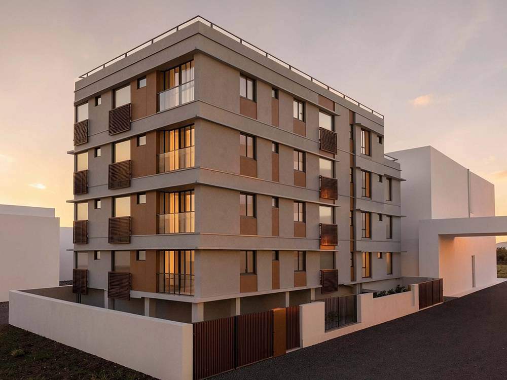 Elara Mint elevation, corner view from the road